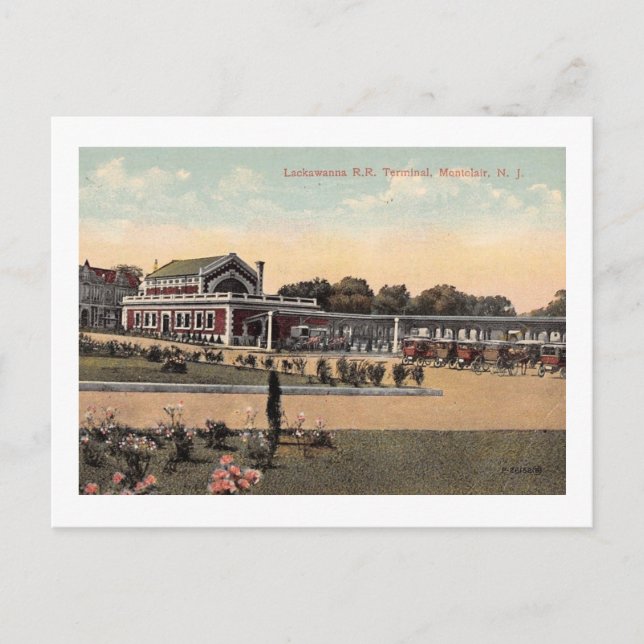 Lackawant RR Station, Montclair NJ Vintage Vykort (Framsida)