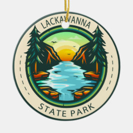 Lackawant State Park Pennsylvania Badge Julgransprydnad Keramik