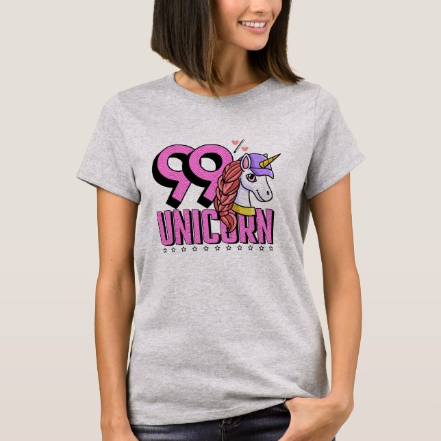 Lackdjur med Hat 99 % Unicorn T Shirt (Framsida)