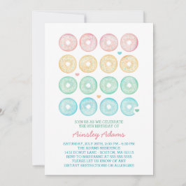 Läcker Donutsfödelsedagsfest Inbjudningar
