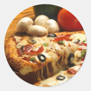 Läcker Pizza Runt Klistermärke