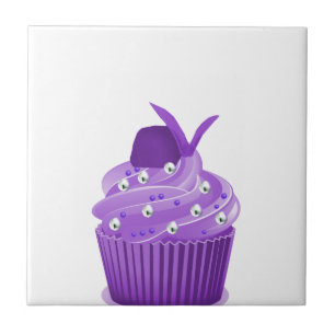 Läcker purpurfärgad muffins kakelplatta