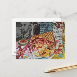 läcker smörgås och chips junk journal collage vykort