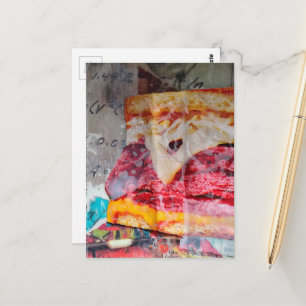 läcker smörgås skräpjournal Blandad media Collage Vykort