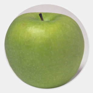 Läckert grönt äpple runt klistermärke