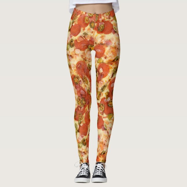 läckert helt foto för pizzapeperonijalapeno leggings (Framsida)