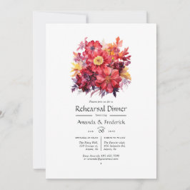 Läckert rött blomsterarrangemang till middag inför inbjudningar