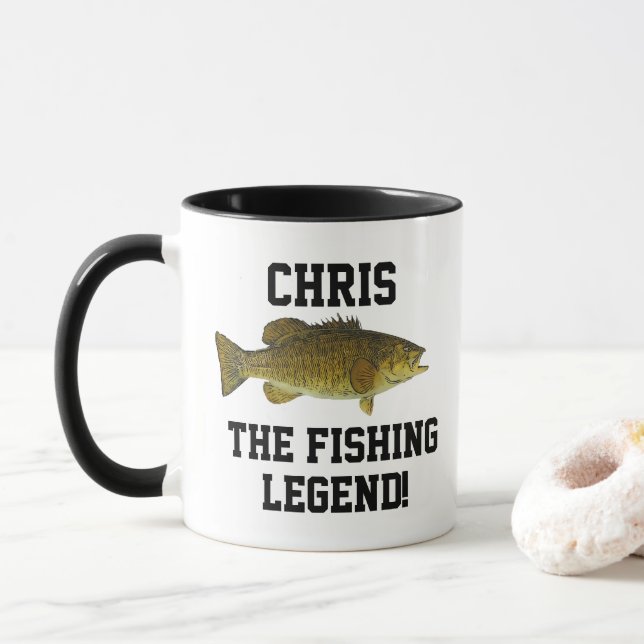 Läckfisk i Namn Legend Smallmouth Bass Sports Mugg (Med munk)