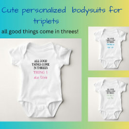 Lacklösa tripplar med Namn, Anpassningsbar Unisex T Shirt
