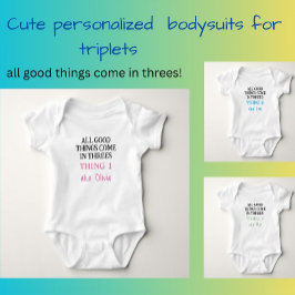 Lacklösa tripplar med Namn, Anpassningsbar Unisex T Shirt