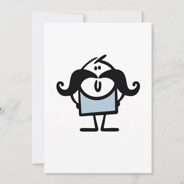 Lackpinne man med mustasch inbjudningar (Framsida)