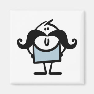Lackpinne man med mustasch magnet