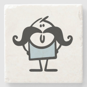 Lackpinne man med mustasch stenunderlägg