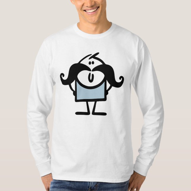 Lackpinne man med mustasch t shirt (Framsida)