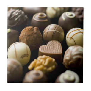 Läckra chokladpralines kakelplatta