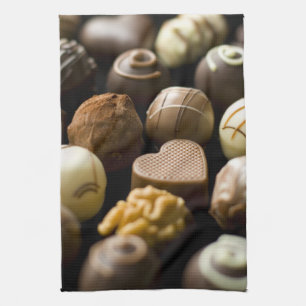 Läckra chokladpralines kökshandduk
