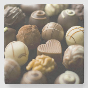 Läckra chokladpralines stenunderlägg