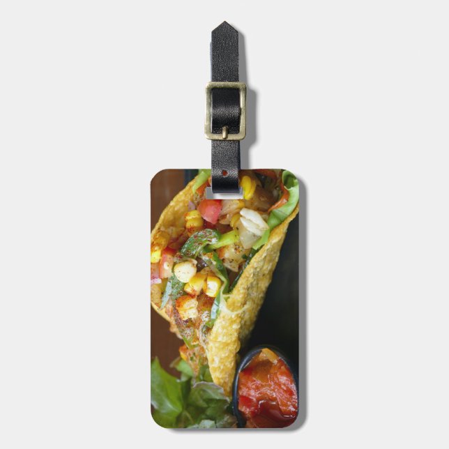 läckra mexicanska Tacos fotograferar Bagagebricka (Vertikal Framsida)
