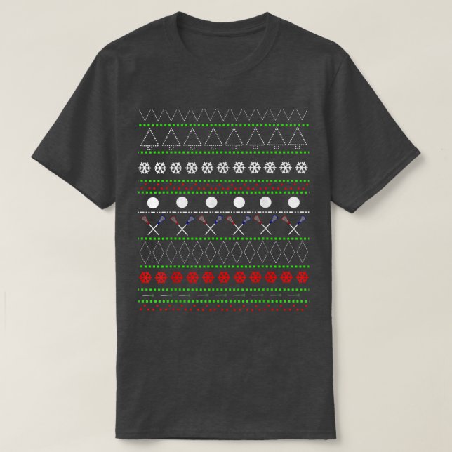 Läckt ful christmas sweater lacrosse-design t shirt (Design framsida)