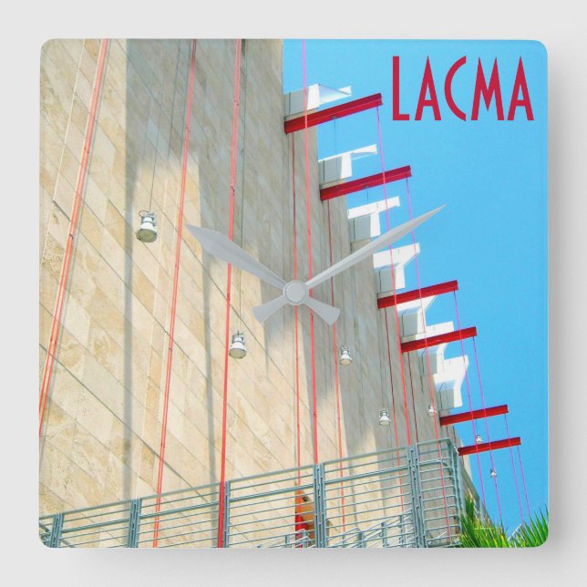 LACMA Los Angeles Museum Modern Art Photograph Squ Fyrkantig Klocka (Framsida)