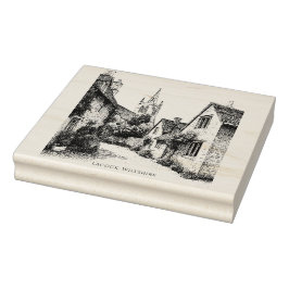 Lacock Village Sketch, Wiltshire England Stämpel