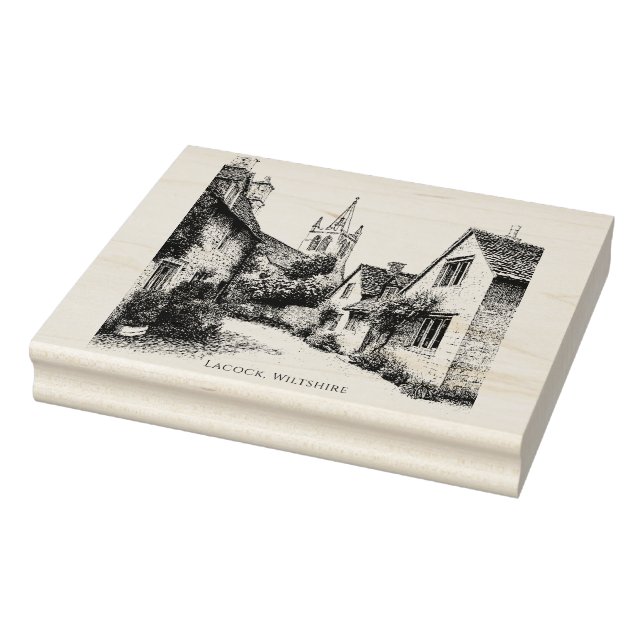 Lacock Village Sketch, Wiltshire England Stämpel (Stämpel)