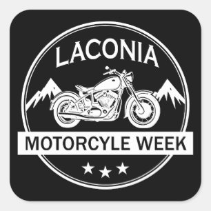 Laconia Motorcykel Week Motorcykel Fyrkantigt Klistermärke