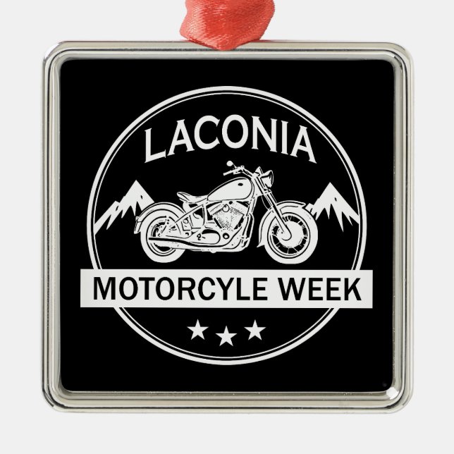 Laconia Motorcykel Week Motorcykel Julgransprydnad Metall (Framsidan)