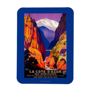 LaCote d'Azur vintage PosterEurope 2 Magnet
