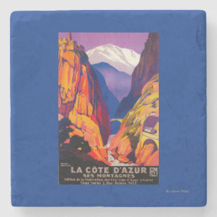 LaCote d'Azur vintage PosterEurope 2 Stenunderlägg