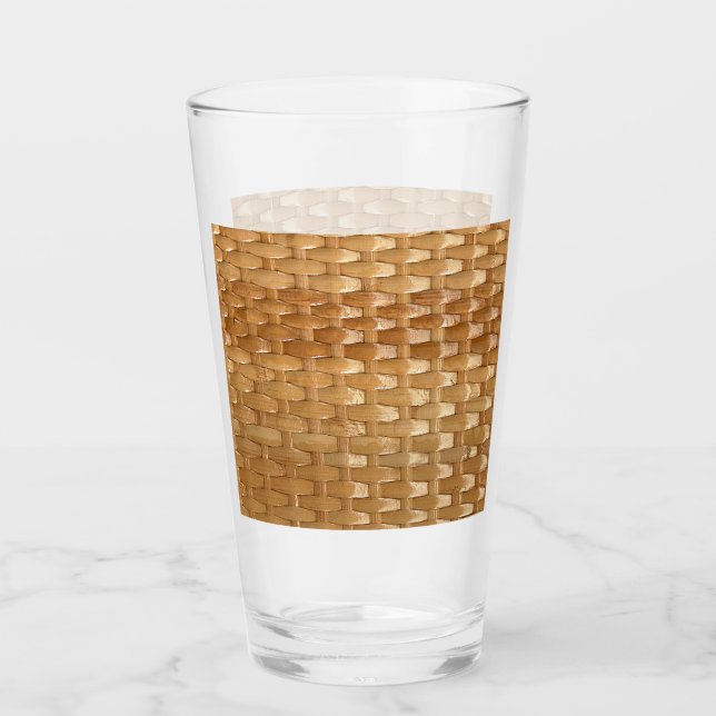 Lacquer Wicker Basketweave Struktur Glaskopp (Framsida)