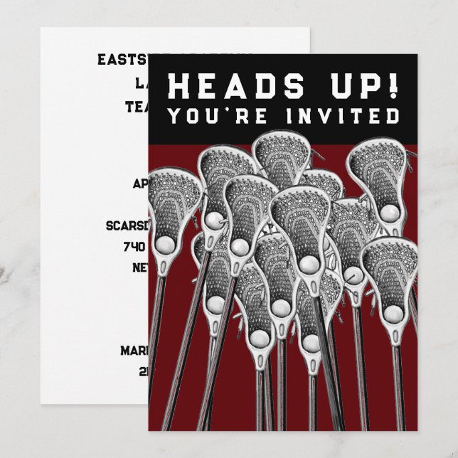 Lacross-fest-inbjudningar Inbjudningar (Fram/baksida)