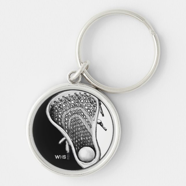 Lacross present med monogram rund silverfärgad nyckelring (Framsidan)