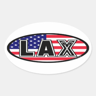 Lacrosse America Lax Flagga Ovalt Klistermärke