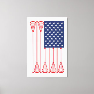 Lacrosse American Flagga Art Canvastryck