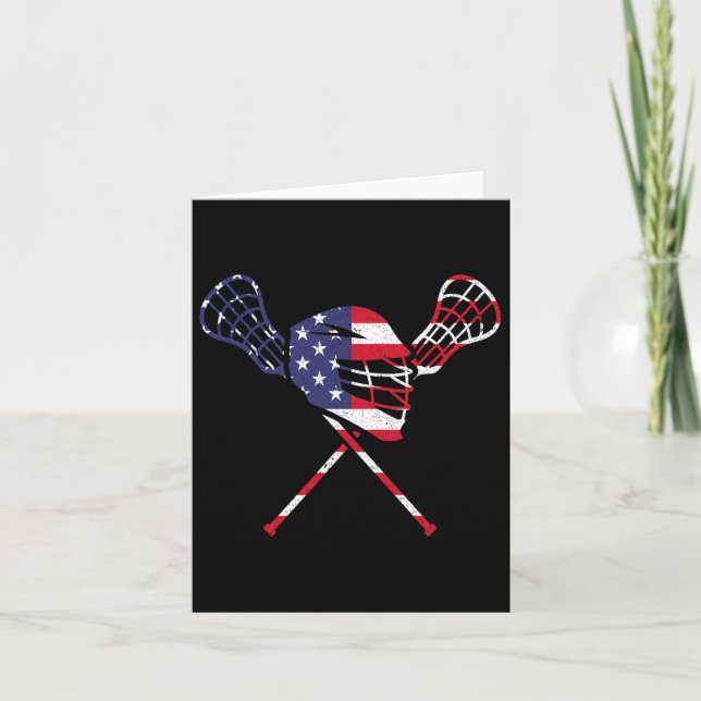 Lacrosse American Flagga Kort (Framsida)