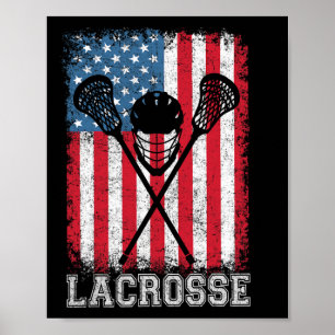 Lacrosse American Flagga Lax Helmet Sticks 4th Ju Poster