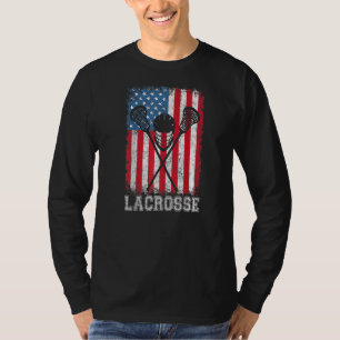 Lacrosse American Flagga Lax Helmet Sticks 4th Ju T Shirt