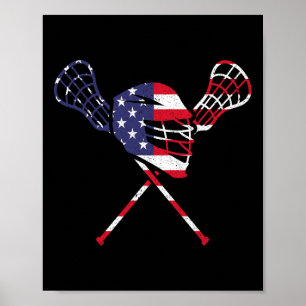 Lacrosse American Flagga Poster
