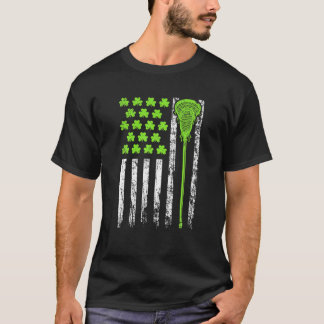 Lacrosse American Flagga St Patrick Day åt mig T Shirt