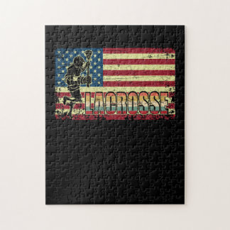 Lacrosse American Flagga USA flagga Vintage Retro Pussel
