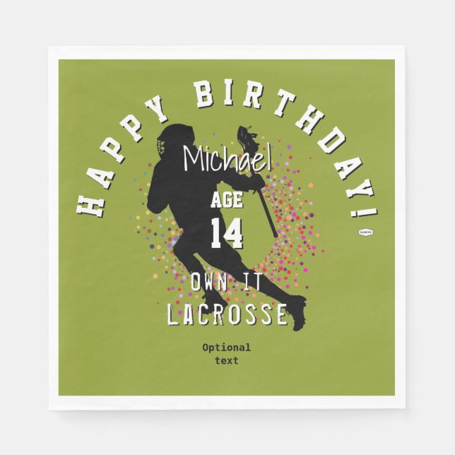 Lacrosse Anpassad design Pappersservett (Framsidan)