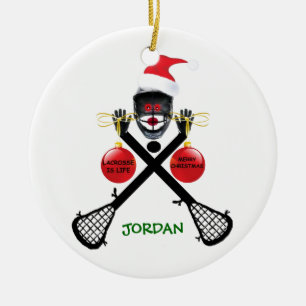 Lacrosse är livets jul julgransprydnad keramik