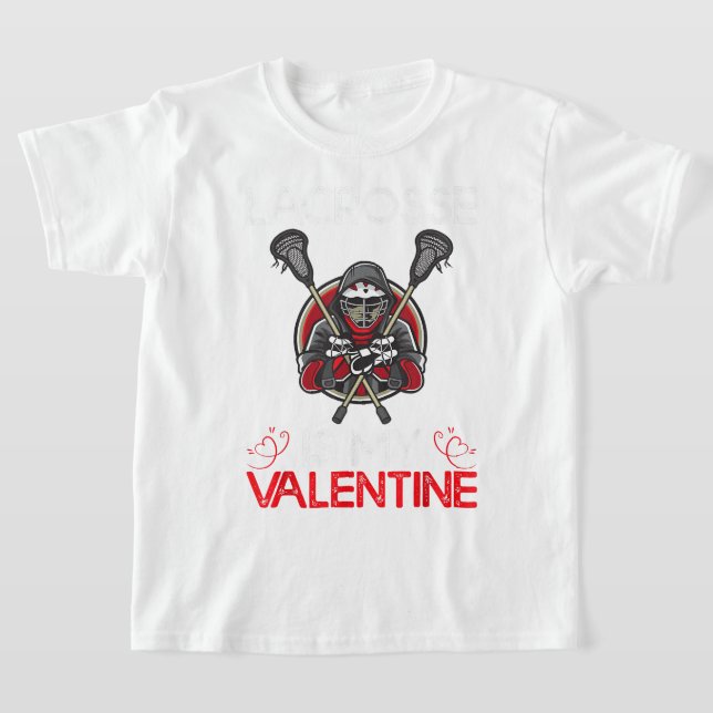 Lacrosse är min Alla hjärtans hjärtans dag T Shirt (Laydown)