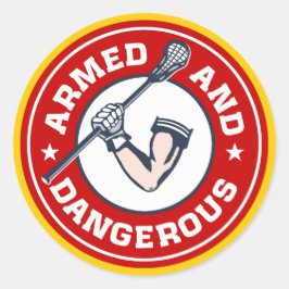 Lacrosse Armed och Dangerous Sticker Runt Klistermärke