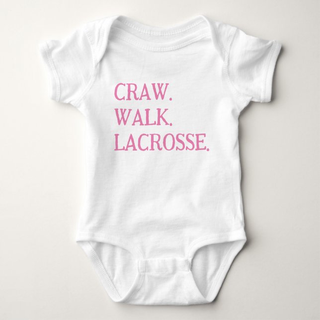 LACROSSE BABY Flicka ONESIE ROSA VIT TOP TSHIRT T Shirt (Framsida)