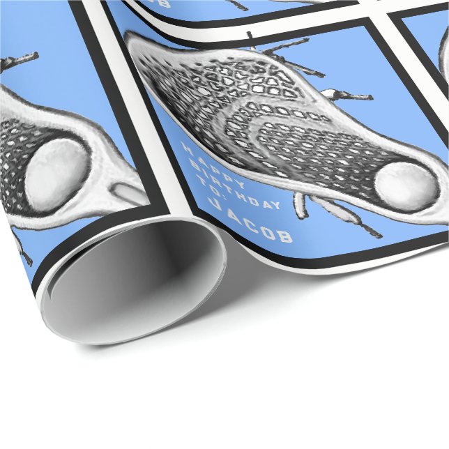 Lacrosse Birthday Gift Presentpapper (Rullad Hörn)