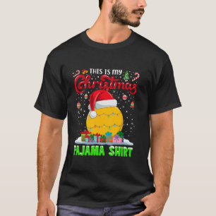 Lacrosse Boll Santa Hat jul Ljus Funny Spo T Shirt