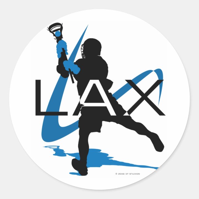 Lacrosse Boys LAX Blue Runt Klistermärke (Framsida)