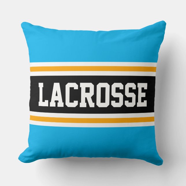 LACROSSE Bright Himmel Blue Black Athletic Rand Kudde (Framsida)